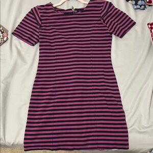 French Connection Women Dress in Pink and Black Stripes
Stretchy Form Fitting
